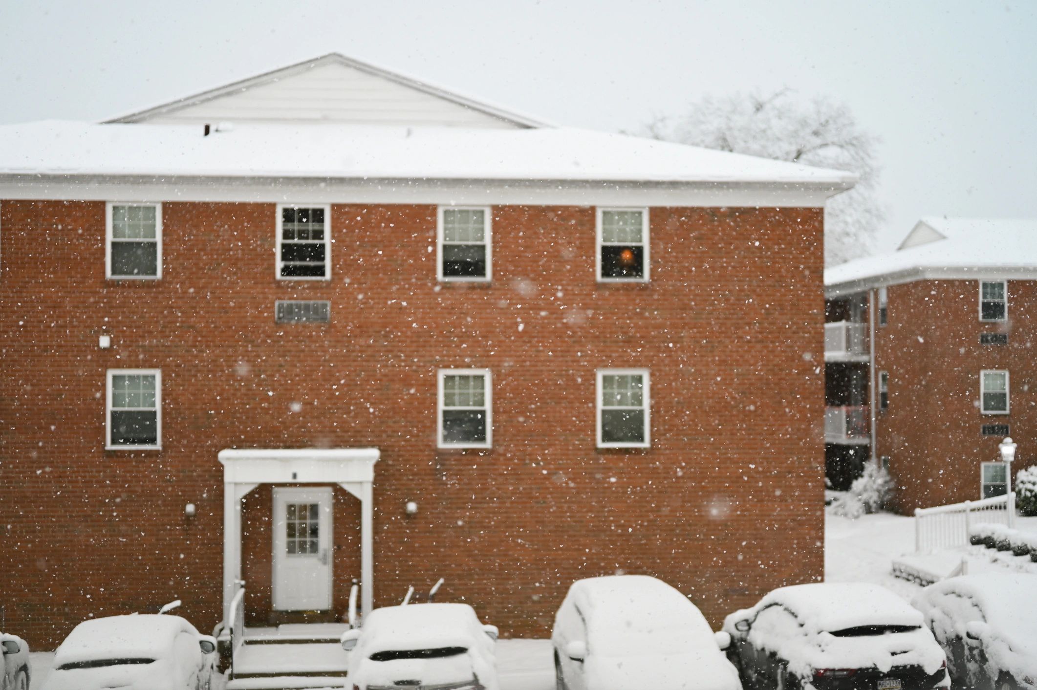 Snow-covered residential property in winter
